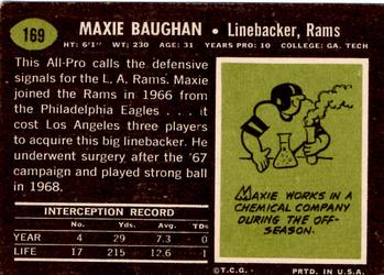1969 Topps #169 Maxie Baughan Back