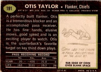 1969 Topps #191 Otis Taylor Back