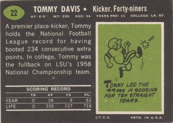 1969 Topps #22 Tommy Davis Back