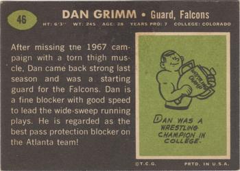 1969 Topps #46 Dan Grimm Back