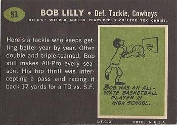 1969 Topps #53 Bob Lilly Back