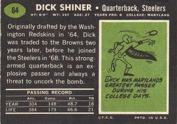 1969 Topps #64 Dick Shiner Back