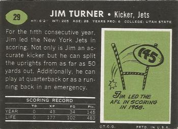 1969 Topps #29 Jim Turner Back