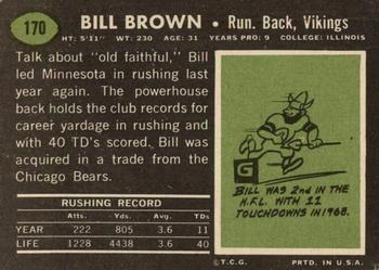 1969 Topps #170 Bill Brown Back