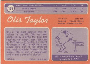 1970 Topps #103 Otis Taylor Back