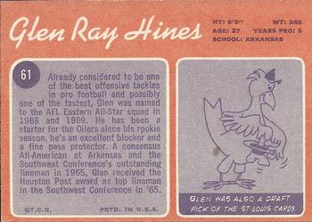 1970 Topps #61 Glen Ray Hines Back