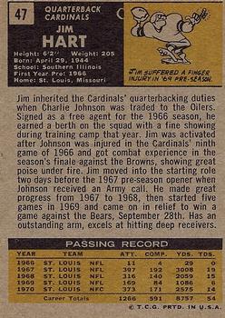1971 Topps #47 Jim Hart Back