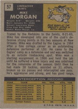 1971 Topps #57 Mike Morgan Back