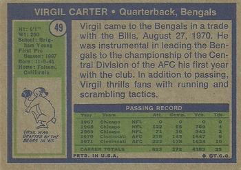 1972 Topps #49 Virgil Carter Back