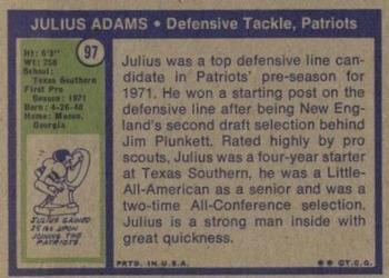 1972 Topps #97 Julius Adams Back