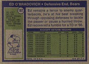 1972 Topps #197 Ed O'Bradovich Back