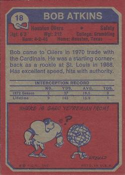 1973 Topps #18 Bob Atkins Back