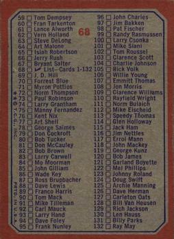 1973 Topps #68 Checklist: 1-132 Back