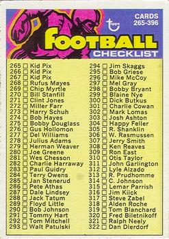 1973 Topps #358 Checklist: 265-396 Front