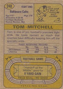1974 Topps #248 Tom Mitchell Back