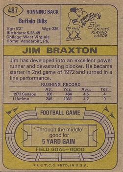 1974 Topps #487 Jim Braxton Back