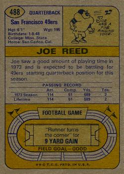 1974 Topps #488 Joe Reed Back