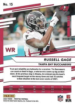 2022 Panini Prestige - Xtra Points Green #15 Russell Gage Back