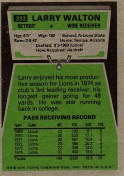 1975 Topps #393 Larry Walton Back