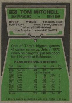 1975 Topps #195 Tom Mitchell Back