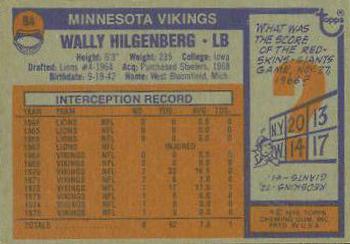 1976 Topps #84 Wally Hilgenberg Back