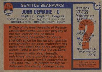 1976 Topps #127 John DeMarie Back
