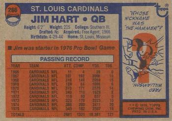 1976 Topps #266 Jim Hart Back