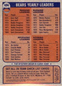1976 Topps #454 Chicago Bears Back