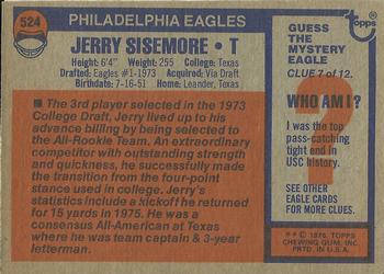 1976 Topps #524 Jerry Sisemore Back
