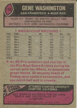 1977 Topps #156 Gene Washington Back