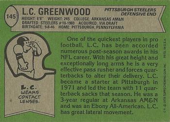 1978 Topps #145 L.C. Greenwood Back