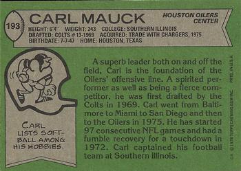 1978 Topps #193 Carl Mauck Back