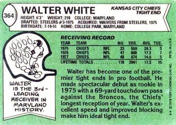 1978 Topps #364 Walter White Back