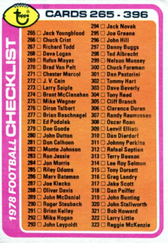 1978 Topps #388 Checklist: 265-396 Front