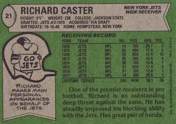 1978 Topps #21 Richard Caster Back