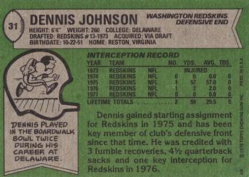 1978 Topps #31 Dennis Johnson Back