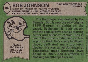 1978 Topps #34 Bob Johnson Back