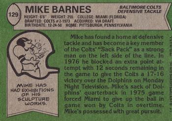1978 Topps #129 Mike Barnes Back