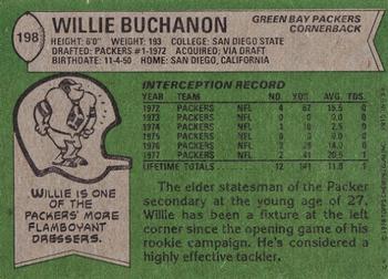 1978 Topps #198 Willie Buchanon Back