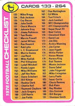 1978 Topps #257 Checklist: 133-264 Front