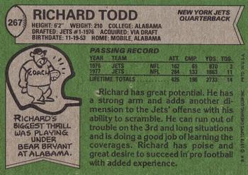 1978 Topps #267 Richard Todd Back