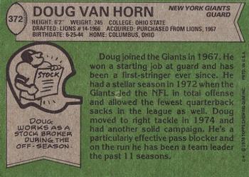 1978 Topps #372 Doug Van Horn Back