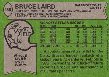 1978 Topps #438 Bruce Laird Back