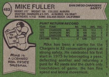 1978 Topps #483 Mike Fuller Back