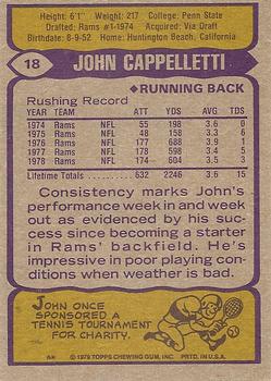 1979 Topps #18 John Cappelletti Back