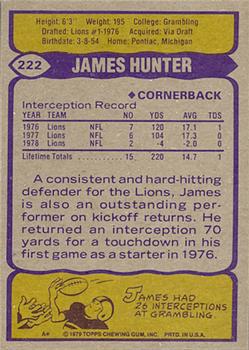1979 Topps #222 James Hunter Back