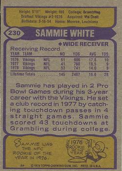 1979 Topps #230 Sammy White Back