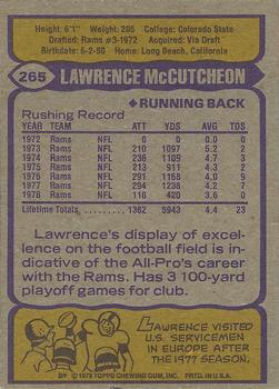 1979 Topps #265 Lawrence McCutcheon Back