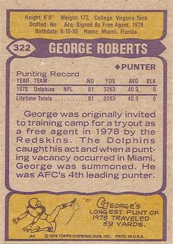 1979 Topps #322 George Roberts Back