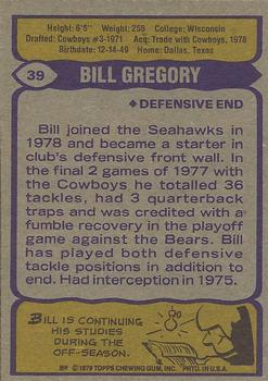 1979 Topps #39 Bill Gregory Back
